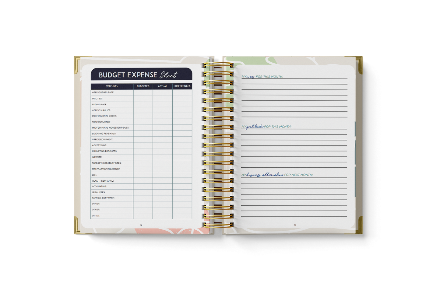 2023 Therapist Planner - White/Pink (This is a 2023, not 2024 planner)